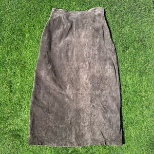 Vtg Dialogue‎ Suede Leather Skirt Womens Size 12 Western Boho Classic Minimalist